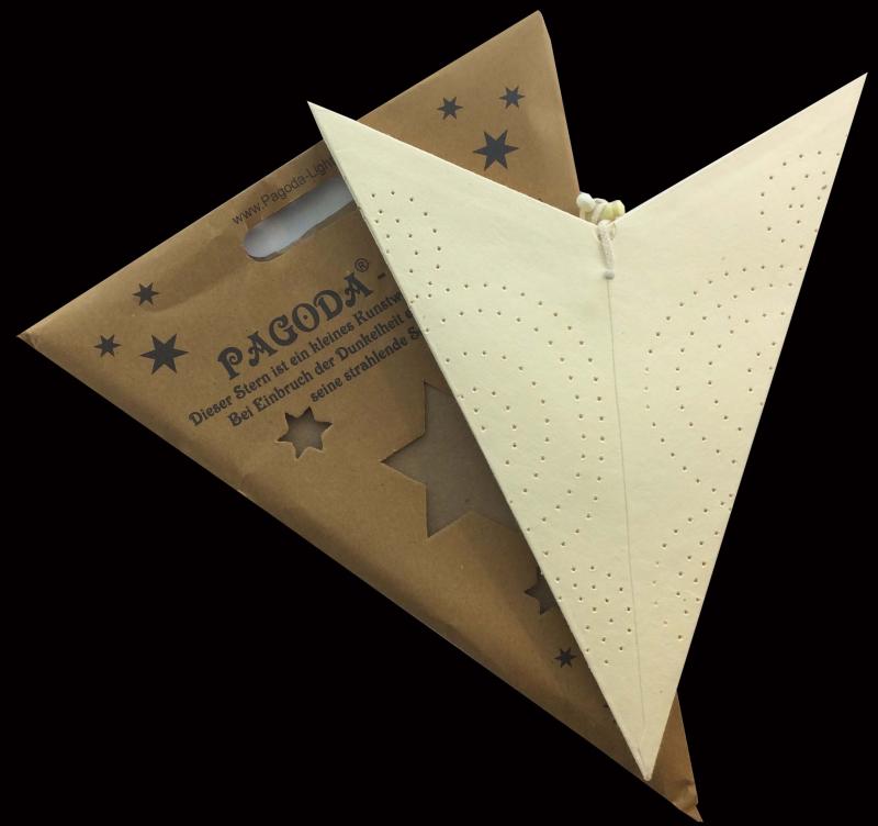 Circles Batic Creme  - Faltbarer Leuchtstern, Weihnachtsstern aus Papier mit 5 Zacken, 60 cm